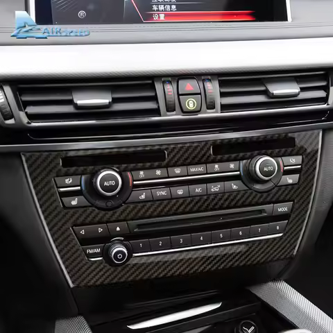 AIRSPEED Carbon Fiber for BMW X5 F15 X6 F16 2014-2017 Car AC CD Control Panel Stickers CD Console Fr