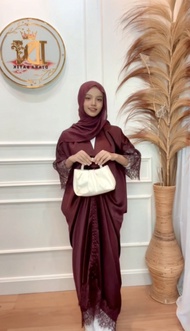 Diana Batik - KAFTAN SILK MAXMARA LACE | Kaftan Polos Silk | Kaftan Lebaran