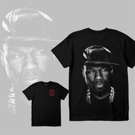 50 Cent Hip Hop Portrait Tee - Street Style Cotton T-Shirt with Rapper Graphic Print