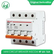 MCB INSCOM 4P 6A 10A 16A MINI CIRCUIT BREAKER 4 PHASE 4 POLE
