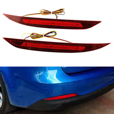 1 Set Car Red Len Led Rear Bumper Reflector Stop Brake Light Tail Fog Lamp For Kia K3 2012 2013 2014