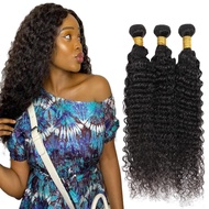 #1B Human Hair Bundles Deep Wave Bundles 30 30 30 Inch Unprocessed Brazilian Virgin Hair Weave 3 Bun