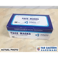 ♂✻INDOPLAS FACE MASK 3 Ply with Earloop Surgical Face Masks - FDA APPROVED