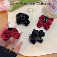 HM61177 Cute Autumn Winter Fashion Black Velvet Bow Hair Clip for Women HM68