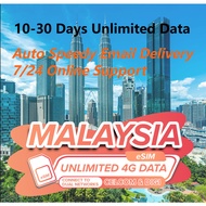 Malaysia eSIM Unlimited 4G Data 10-30 Days Daily 500MB/1GB/2GB/3GB | Total 5GB/10GB/20GB | High Spee