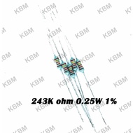 Resistor 243Kohm 0.125W 0.25W 249Kohm 0.25W 250Kohm 0.25W 1W 267Kohm 5W 1%