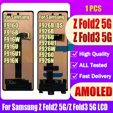 AMOLED For Samsung Z Fold2 LCD F916B lcd Display Touch Screen For Samsung Z Fold3 5G Z Fold 3 5G F92