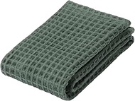 MUJI 84705892 Waffle Face Towels, Set of 15, 13.4 x 33.5 inches (34 x 85 cm), Green/Smooth Texture, 