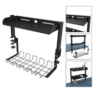 Serbery Clamp on Desk Shelf above or Under Table Shelves Space Saving Cable Management Easily Instal