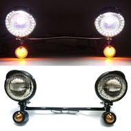 Black Motorcycle LED Passing Turn Signals Angel Eye Light Bar For Honda VT Shadow Ace Classic 500 60