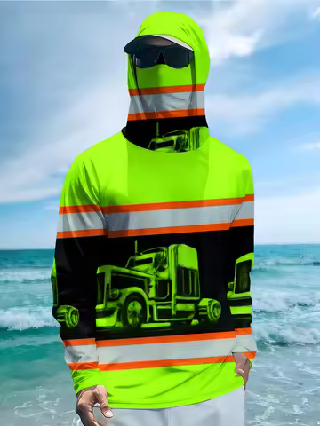 Men Hood Fishing Shirt long sleeve Fishing clothing fishing t shirt uv protection fishing shirt Fish