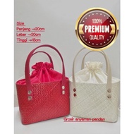 READY pandan parcel bag VINIL AGF HANDLE BOX parcel bag hampers bag woven bag basket parcel gift