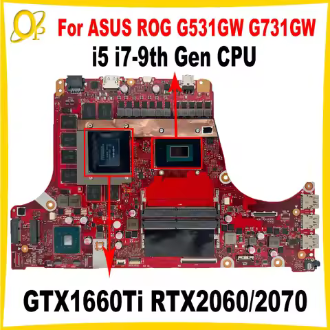 G531GW Mainboard for ASUS ROG G731GW G531GV G531GU G731GU G531GD laptop motherboard i5 i7-9th Gen CP
