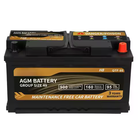 Platinum AGM Battery BCI Group 49-12v 95ah H8 Size 49 Automotive Battery, 160RC, 900CCA, 36 Months W