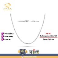 SINAR BERLIAN JEWELLERY - Kalung emas putih asli Italy 750 2 Gram