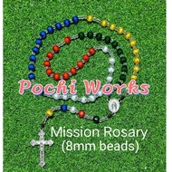 Handmade World Mission Rosary (8mm Sago Beads)