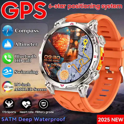 2025New Outdoors Military GPS SmartWatch Built-in Dual-Band GPS Compass Altimeter Chat GPT 5ATM Wate