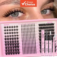 DIY Lash Clusters Kit Spikes Bottom Eyelash Extensions Individual Lash with Lash Bond and Seal Tweez