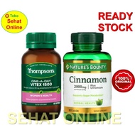 Paket Thompson Vitex 1500 Nature's Bounty Cinnamon untuk PCOS