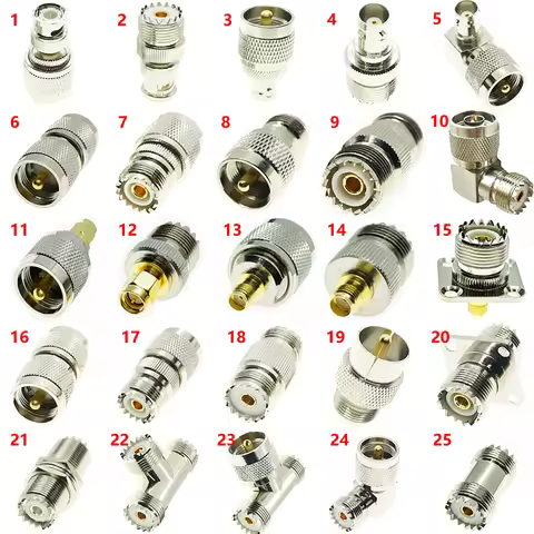 UHF SO239 PL259 TO UHF BNC N SMA SO239 PL259 male female flange mount angle RF Coaxial Coax Connecto