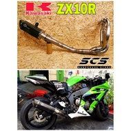 ZX10 Full System Titanium Exhaust Kawasaki ZX10R Proformance Superbike EKZOS Tabung Muffler Carbon F