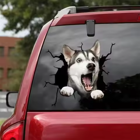 New PVC Pet Dog Car Glass and Body Decal Pet Dog Decal Window Sticker Decorative Sticker on Car Wate