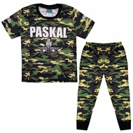 (2-12Y) PASKAL NEW LOGO Army Microfiber Pajamas Sleepwear for Boys and Girls Pyjamas