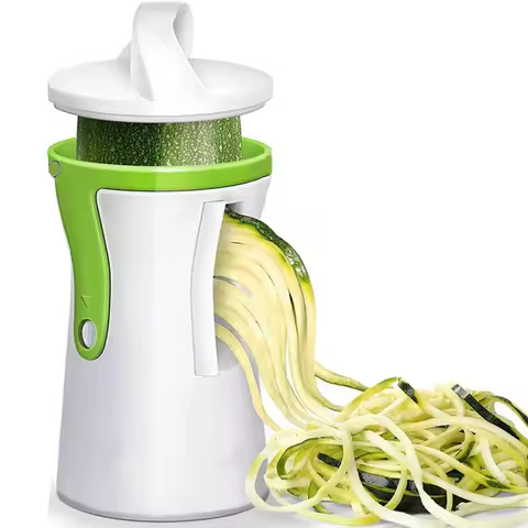 CQMF-Vegetable Spiralizer Heavy Duty Spiral Slicer Cutter 2Pcs Pasta Noodle Spaghetti Maker Food Sli