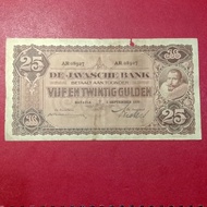 uang kuno indonesia seri JP Coen 25 Gulden ttd praasterink