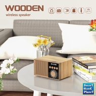 Vintage Wooden Rechargeable FM Radio Portable Bluetooth 5.3 Speaker Wireless High Fidelity Music Player