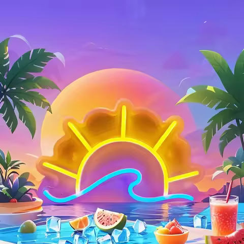 Chi-buy LED Neon Sun And Wave USB Powered Neon Signs Decor Lamp Signs Birthday Gift Wall Art For Bed