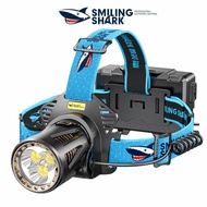 Smiling Shark Head Lamp Led M90 15000 Lumens Super Bright Headlight with Sensor Red Light Strobe Hea