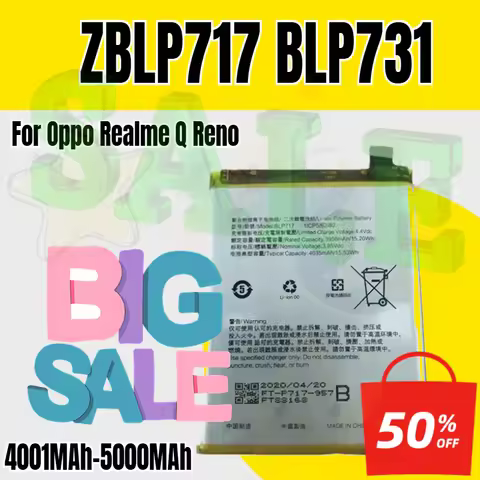4001MAh-5000MAh Phone Battery for Oppo Realme Q Reno ZBLP717 BLP731
