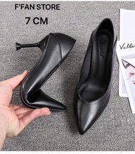 Giày cao gót nữ [DA THẬT] công sở bít mũi 5 7 phân big size da mềm như bún vạt nhọn FFAN STORE