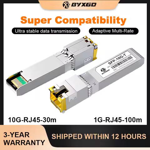 SFP-T 10GB 1GB RJ45 Optical Fiber Module Copper Rate Adaptive with Ubiquiti/Mikrotik/NEC/Cisco Switc