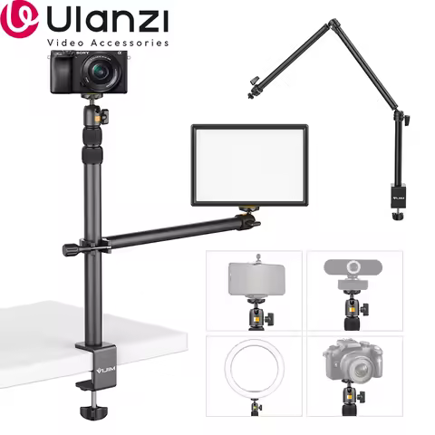 VIJIM LS01 LS02 LS04 LS06 LS08 Extend C Tripod Clamp 90cm Desk Stand Live Boom Arm Ball Head for Rin