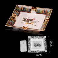 Cigarette Ashtray/Square Ashtray (Long)/Luxury Classic Horse Ceramic