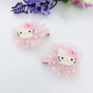 【韓國製】正版Hello Kitty喱士波點髮夾 鱷魚夾一對