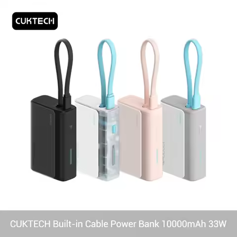 CUKTECH Power Bank 10000 33W MAX Output Built-in Cable PD PPS UFCS Fast Charging For iPhone 16 Xiaom