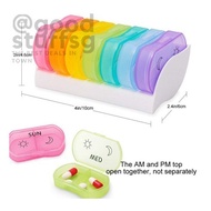 [SG FREE ] 7 Day Weekly AM PM Pill Box Pill Holder Case Organizer Storage Plastic Container Medicine