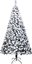 Holiday Christmas Tree Snow Flocked,6ft Premium Artificial Pencil Christmas Tree,Flame Resistant Full Tree with Metal Stand Fashionable