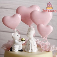 4 In 1 Set 3D Plastic Heart Shape Cake Topper /