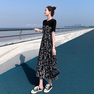 大码连衣裙Large size dress连衣裙女2025夏装新款赫本风中长款碎花裙气质高腰显瘦短袖长裙子新款2025.10.16
