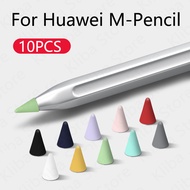 10ชิ้นซิลิโคนปิดเสียงสำหรับ Huawei M-pencil ฝาครอบปลาย1/2เปลี่ยนได้สำหรับ iPad pencil Stylus PEN nib เคสป้องกัน