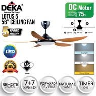 Deka LOTUS 5 56” DC MOTOR 7 Speed Remote Control DC Motor Ceiling Fan / Kipas Siling