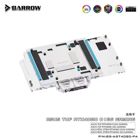 Barrow Full Coverage GPU Water Block For ASUS TUF RTX 4080 016G GAMING / ASUS ROG STRIX RTX4080 Grap