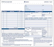 Adams Auto Repair Order Set, 8 1/2" x 7 7/16", 3-Part, Carbonless, White/Canary/White