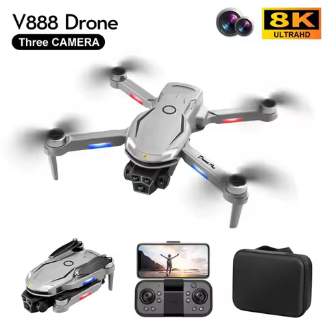 New V888 Drone Professional 8K HD ESC Camera Brushless Optical Flow OA Aerial Drones Wifi RC UAV Upg