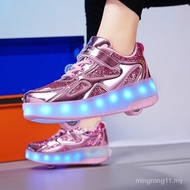 XONGT new two wheels shoes Heelys Rechargeable LED light shoes for kids and adults detachable roller