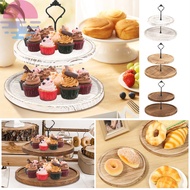 Wood Cupcake Stand 2 Tiers Wood Cupcake Holder Round Tiered Display Stand Detachable for Home Party 